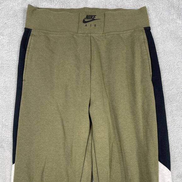 Nike Air Jogger Pants Womens Medium Olive Green Cotton Stretch Pockets Pull On - Picture 3 of 14